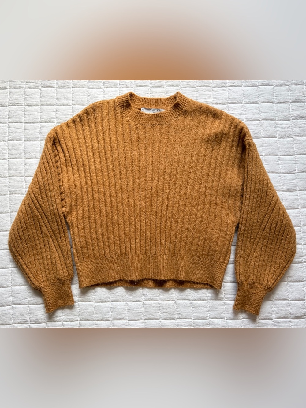 Sophie Rue Pullover Tan Acrylic/Polyester Blend Sweater Size S